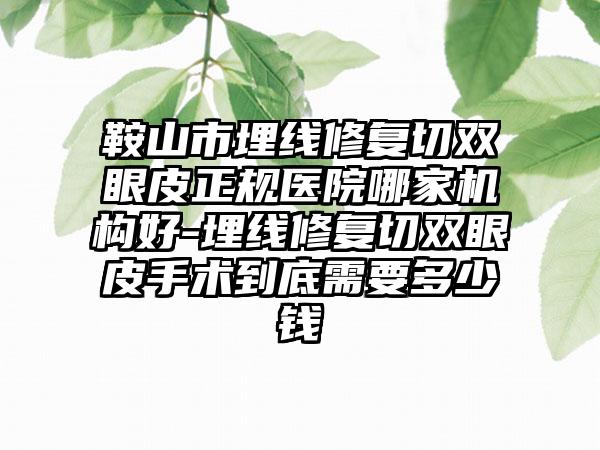鞍山市埋线修复切双眼皮正规医院哪家机构好-埋线修复切双眼皮手术到底需要多少钱
