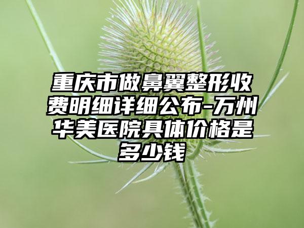 重庆市做鼻翼整形收费明细详细公布-万州华美医院具体价格是多少钱