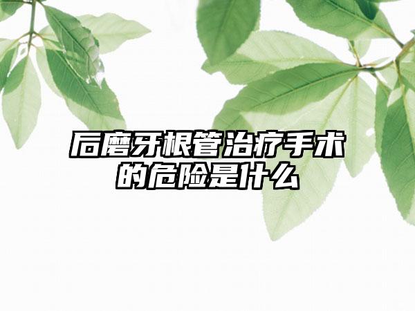 后磨牙根管治疗手术的危险是什么