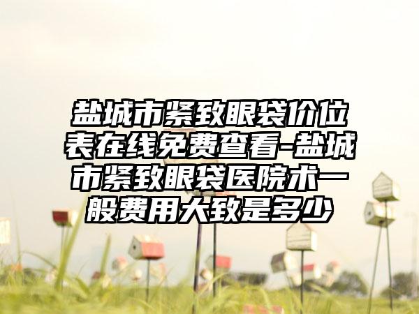 盐城市紧致眼袋价位表在线免费查看-盐城市紧致眼袋医院术一般费用大致是多少