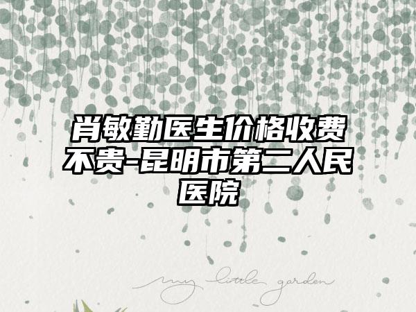 肖敏勤医生价格收费不贵-昆明市第二人民医院