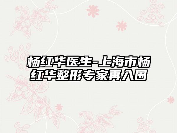 杨红华医生-上海市杨红华整形专家再入围