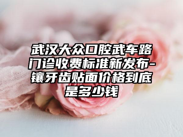 武汉大众口腔武车路门诊收费标准新发布-镶牙齿贴面价格到底是多少钱