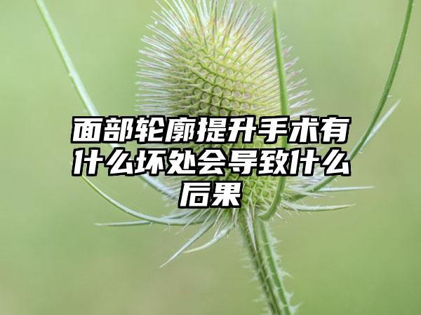 面部轮廓提升手术有什么坏处会导致什么后果