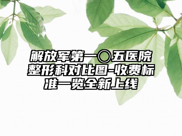 解放军第一〇五医院整形科对比图-收费标准一览全新上线