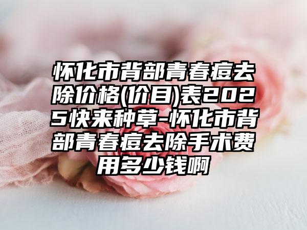 怀化市背部青春痘去除价格(价目)表2025快来种草-怀化市背部青春痘去除手术费用多少钱啊