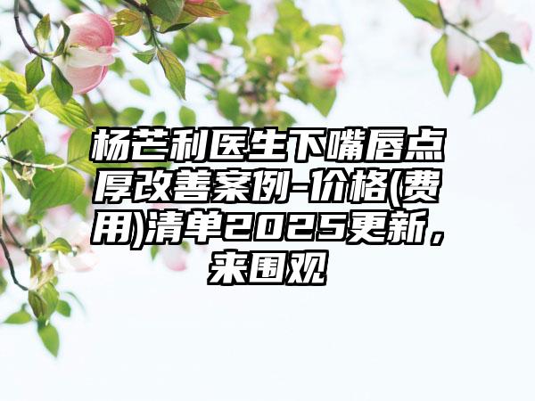 杨芒利医生下嘴唇点厚改善案例-价格(费用)清单2025更新，来围观