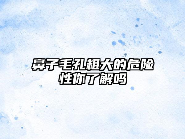 鼻子毛孔粗大的危险性你了解吗
