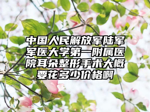 中国人民解放军陆军军医大学第一附属医院耳朵整形手术大概要花多少价格啊