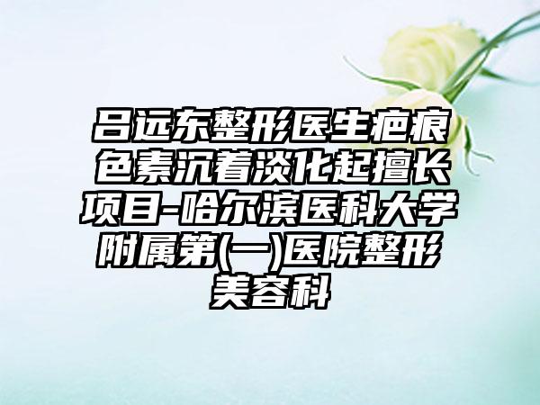 吕远东整形医生疤痕色素沉着淡化起擅长项目-哈尔滨医科大学附属第(一)医院整形美容科