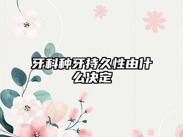 牙科种牙持久性由什么决定