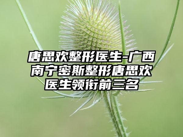 唐思欢整形医生-广西南宁密斯整形唐思欢医生领衔前三名