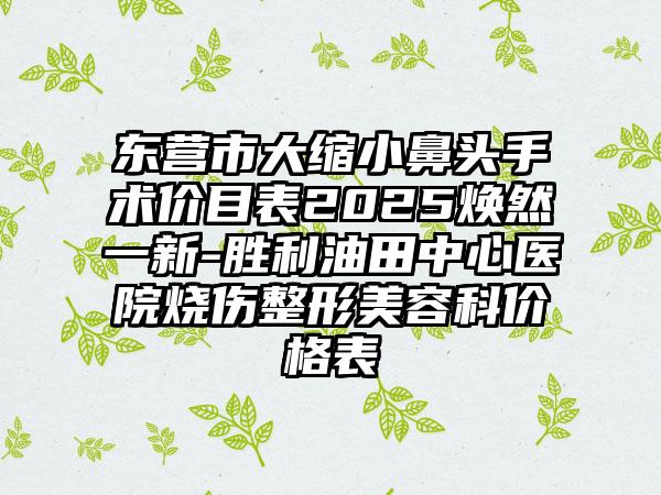 东营市大缩小鼻头手术价目表2025焕然一新-胜利油田中心医院烧伤整形美容科价格表