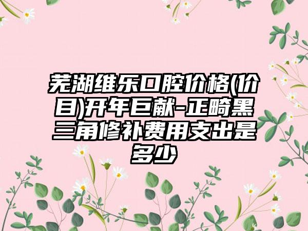 芜湖维乐口腔价格(价目)开年巨献-正畸黑三角修补费用支出是多少