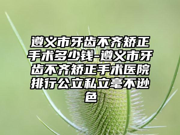 遵义市牙齿不齐矫正手术多少钱-遵义市牙齿不齐矫正手术医院排行公立私立毫不逊色