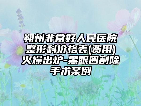 朔州非常好人民医院整形科价格表(费用)火爆出炉-黑眼圈割除手术案例
