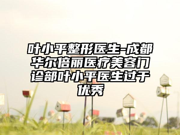 叶小平整形医生-成都华尔倍丽医疗美容门诊部叶小平医生过于优秀