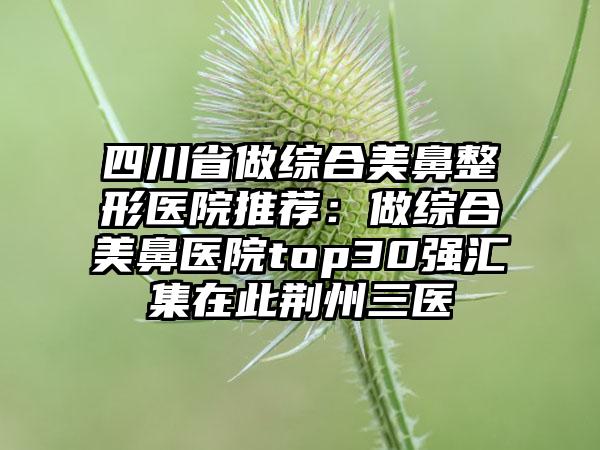 四川省做综合美鼻整形医院推荐：做综合美鼻医院top30强汇集在此荆州三医