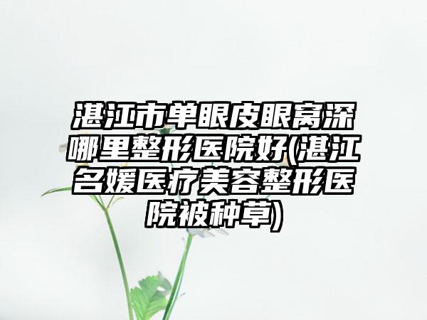 湛江市单眼皮眼窝深哪里整形医院好(湛江名媛医疗美容整形医院被种草)