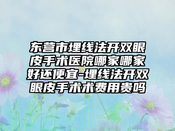 东营市埋线法开双眼皮手术医院哪家哪家好还便宜-埋线法开双眼皮手术术费用贵吗
