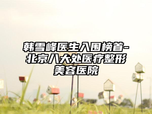 韩雪峰医生入围榜首-北京八大处医疗整形美容医院