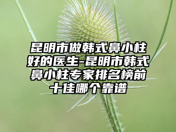 昆明市做韩式鼻小柱好的医生-昆明市韩式鼻小柱专家排名榜前十佳哪个靠谱