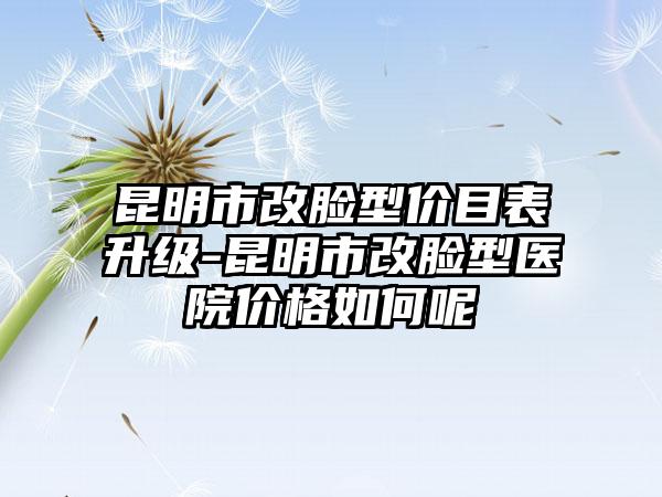 昆明市改脸型价目表升级-昆明市改脸型医院价格如何呢