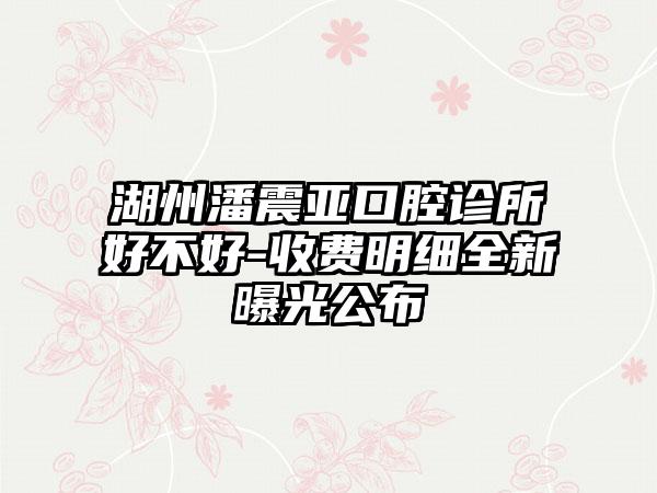 湖州潘震亚口腔诊所好不好-收费明细全新曝光公布