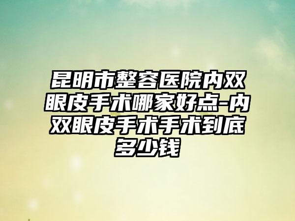昆明市整容医院内双眼皮手术哪家好点-内双眼皮手术手术到底多少钱