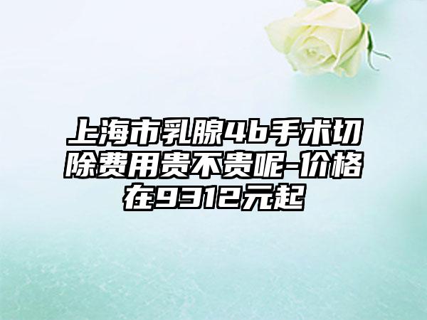 上海市乳腺4b手术切除费用贵不贵呢-价格在9312元起