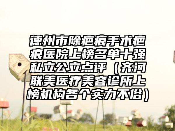 德州市除疤痕手术疤痕医院上榜名单十强私立公立点评（齐河联美医疗美容诊所上榜机构各个实力不俗）