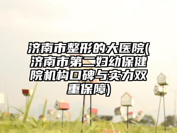 济南市整形的大医院(济南市第二妇幼保健院机构口碑与实力双重保障)