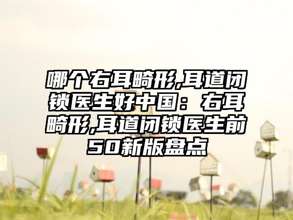 哪个右耳畸形,耳道闭锁医生好中国：右耳畸形,耳道闭锁医生前50新版盘点