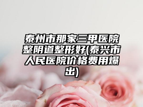 泰州市那家三甲医院整阴道整形好(泰兴市人民医院价格费用爆出)