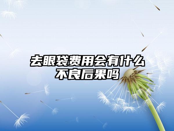去眼袋费用会有什么不良后果吗